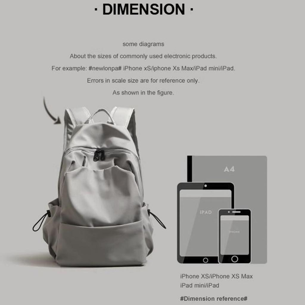 YOVERGA Backpack for Women, High School Students, Popular Student Backpack, Outdoor Nylon Backpack, Large Capacity, Solid Color, Lightweight, Unisex,