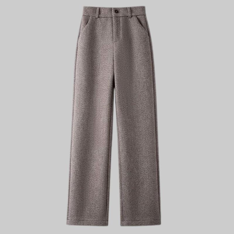 Herringbone Wool Blend High-Waisted Wide-Leg Women s Pants: Warm, Slimming, Versatile 2025 Edition XL (Recommended 115-125 kg)