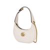 GG Marmont V-förmige gesteppte Leder-Halbmondtasche Umhängetasche Handtasche, Umhängetasche Mini Damen Milchweiß 699514-DTDHT-9022