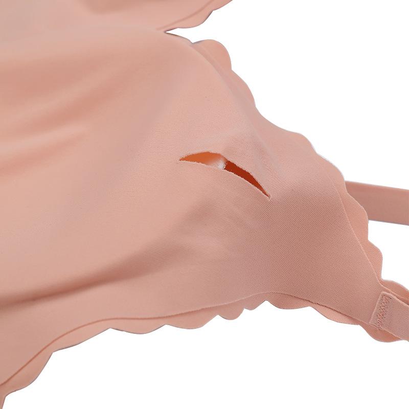 Sexy Seamless Ice Silk Bra Solid Color Ultra-thin Nude No-wire Bra Women's Sports Comfortable Underwear