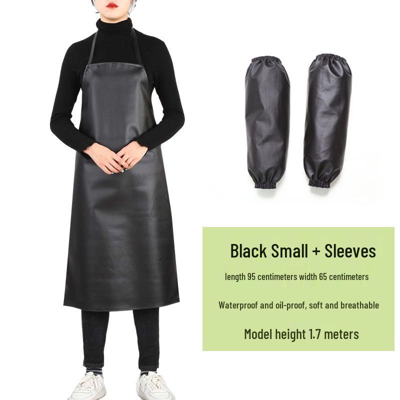 Men's Waterproof & Oil-Proof Leather Apron - Durable, Wear-Resistant, Long-Style for Cooking & Household Tasks