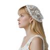 Bride Short White Veil Lace Cap Single Layer Round Head Scarf Church Headpiece for Women Wedding Accessories