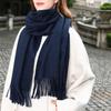High-End Women's White Cashmere Wool Scarf Shawl - Winter 2025 Collection