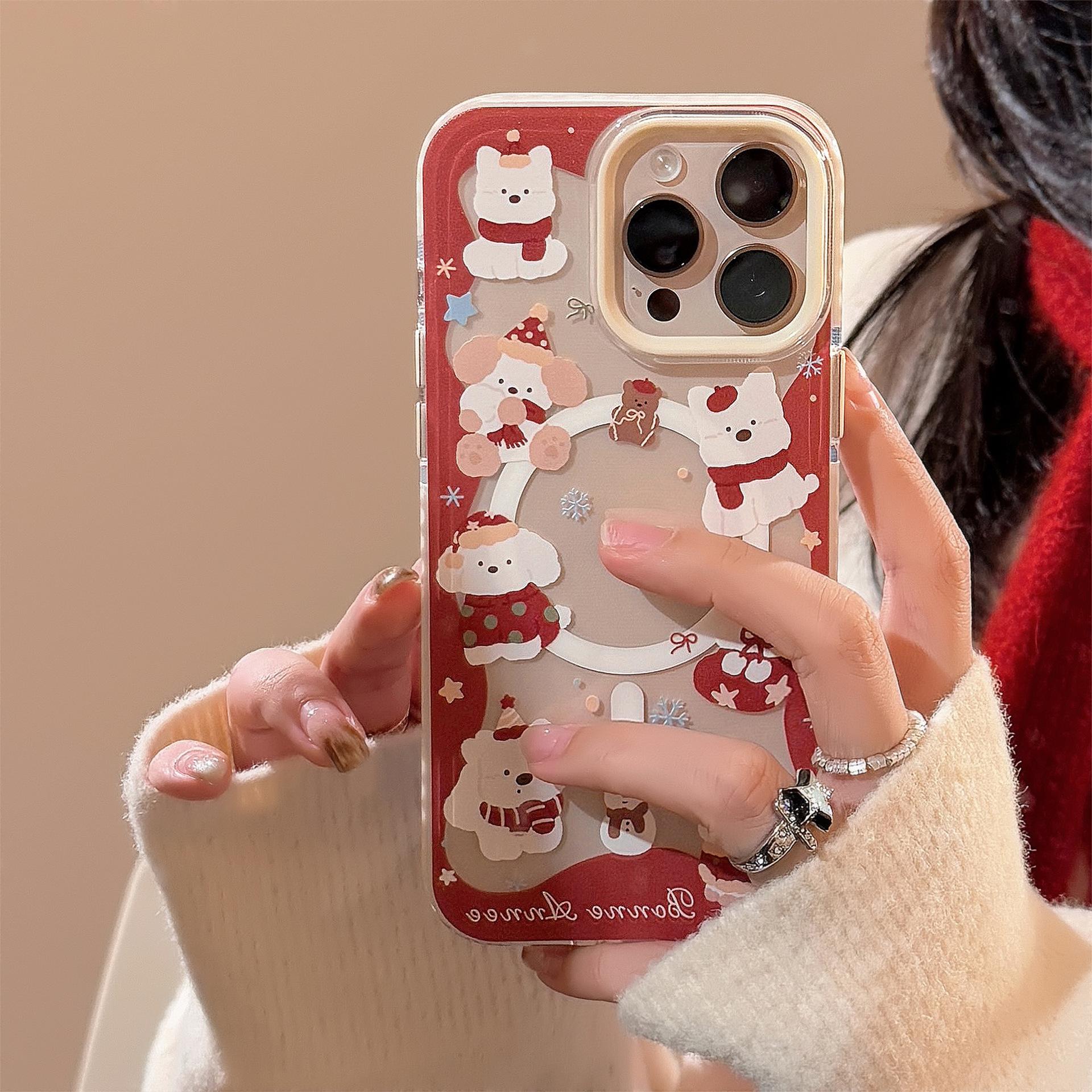 

Cute West Highland Shaking Magnetic Snap Bracket 16promax Transparent IPhone 15 Cell Phone Case 14 Applicable To 13 Soft 12pro max (6.7)