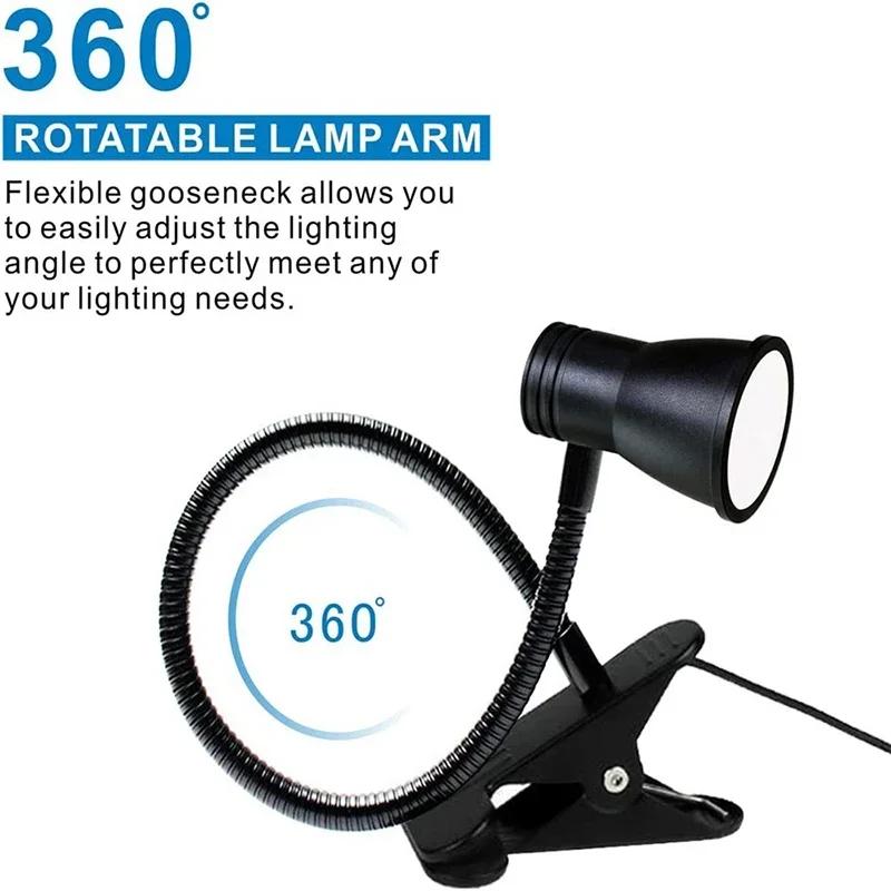 Clip-On Desk Lamp Portable LED Desk Lamp Desktop Book Lamp Timed Stepless Dimming USB Plug In Eye Protection Reading Study Lamp