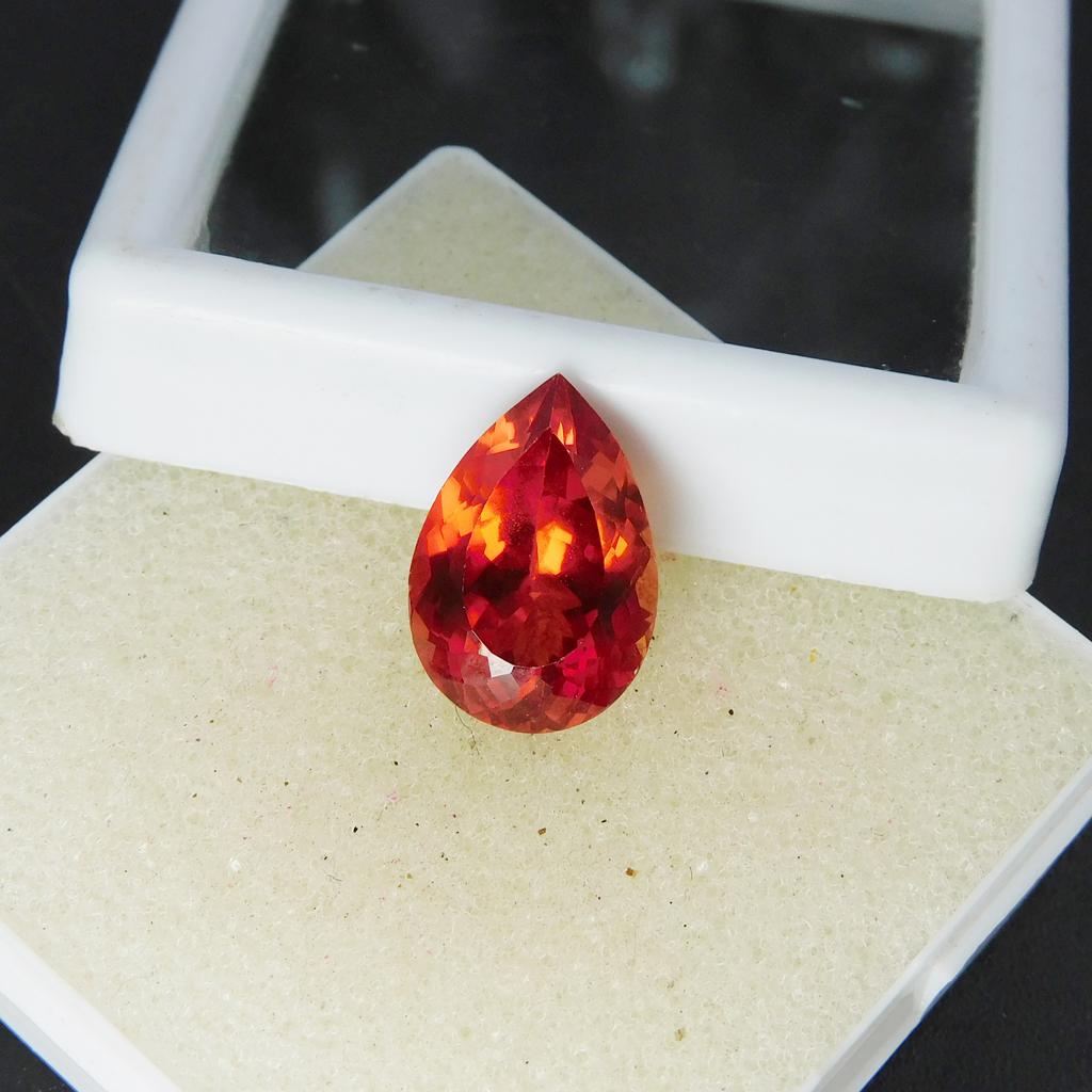 Natural Orange Sapphire Loose Gemstone Ceylon Pear Cut 9.65 Ct Flawless September Birthstone Gift