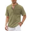 Men's Cotton Casual Pocket Short Sleeve Beach T-Shirt Men's
