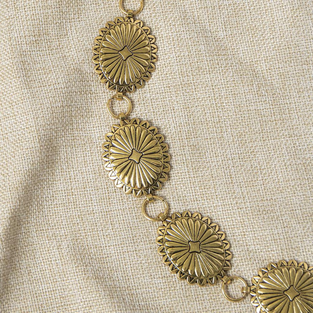Bohemian Waist Womens Chain With Embossed Metal Finish For Summer And Winter Wear