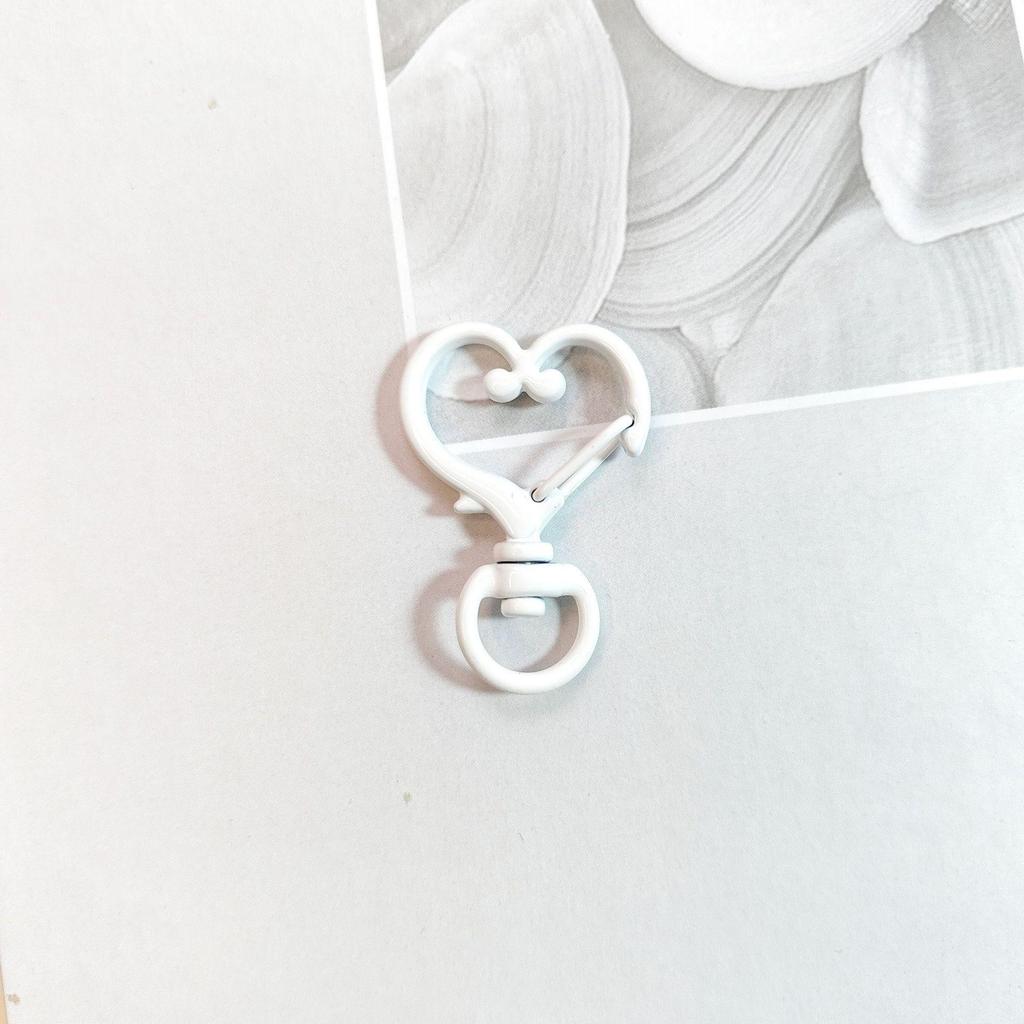 Peach Heart Candy Color Spray Paint Keychain Clasp—DIY Heart-Shaped Connector Ornament