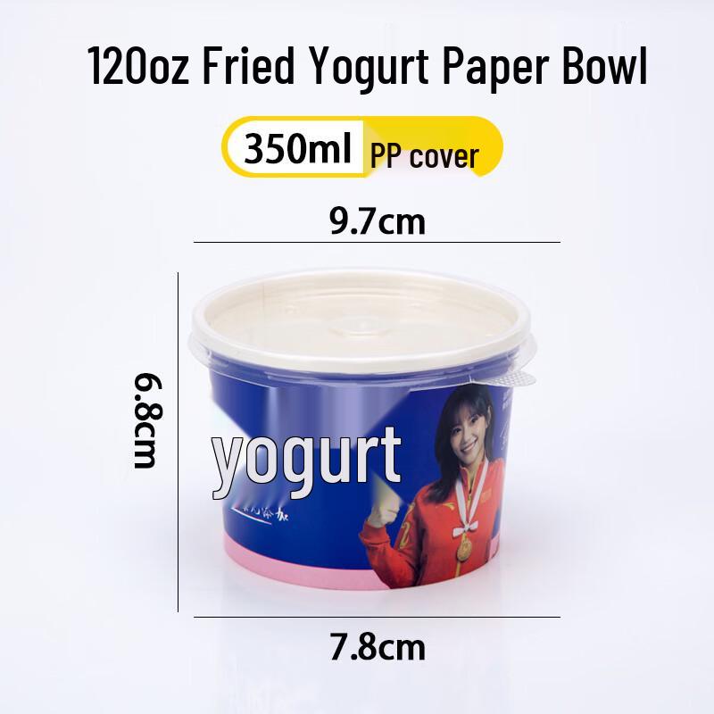 Handun Disposable Fried Yogurt Paper Bowls with Lids