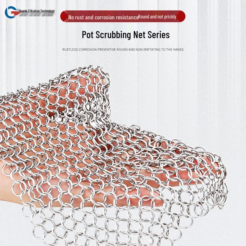 Stainless Steel Pot Scrubber Brush with Steel Wire Cleaning Ball Round 4 inch