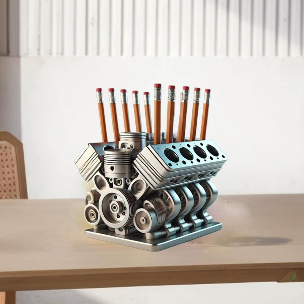 Pen Holder With V8 Engine, Engine Block Desk Organizer, Pen And Pencil V8 Engine Block Holders, Desk Decor Gift For Mechanic, Car Enthusiasts