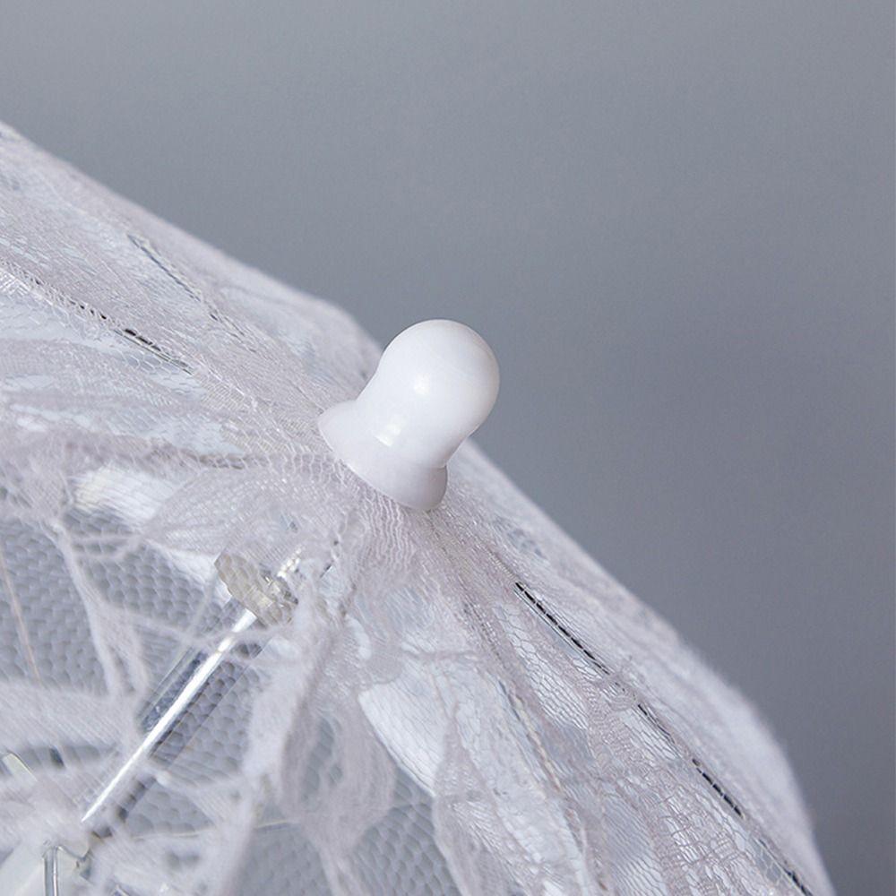Elegant Lace Women's Lace Umbrellas Hollowed Out Lolita Wedding Decoration Props Delicate Floral Patterns Mini Bridal Umbrella