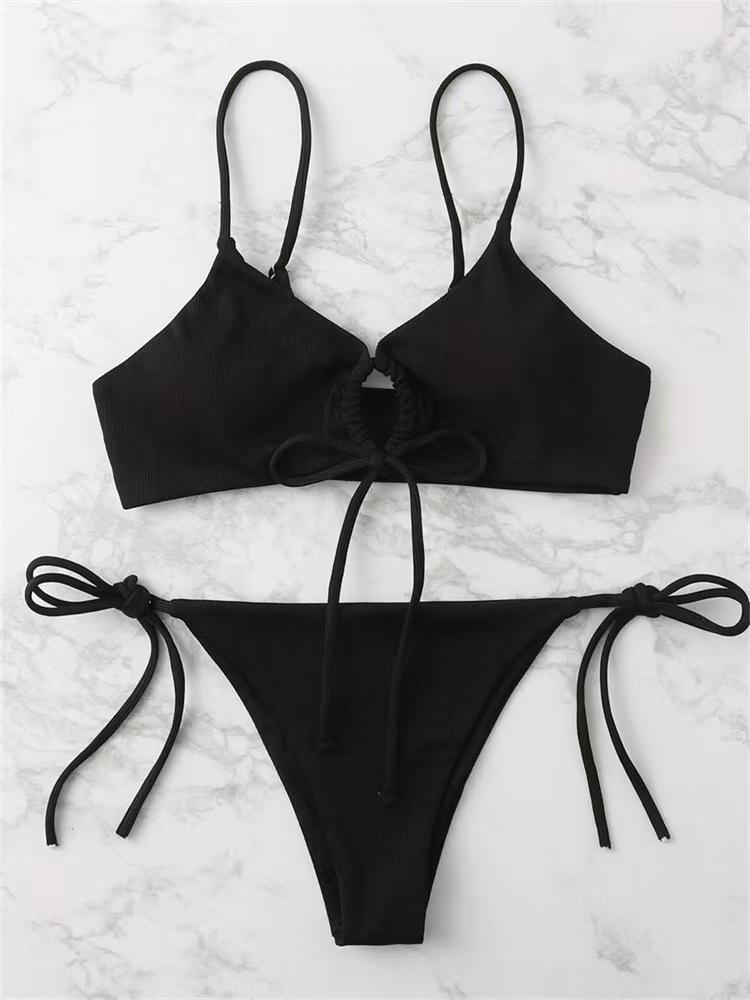 New sexy split swimsuit women s three-point strap bikini suit S