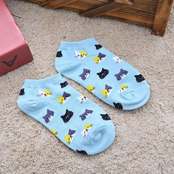 3 Pairs New Cartoon Cute Cat Face Thin Section Invisible Shallow Mouth Women's Cotton Socks Short Tube Socks Spring Summer Meias