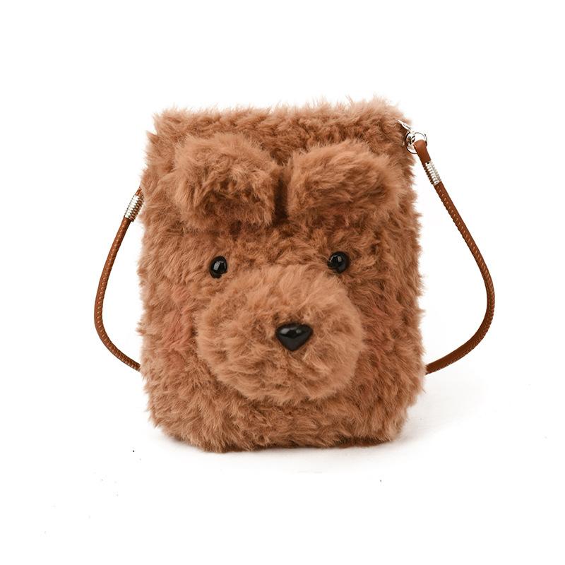Cute Puppy Crossbody Bag New Autumn/winter Soft Children Coin Purse Fashionable Cartoon Casual Bag Korean Style Women Phone Bags