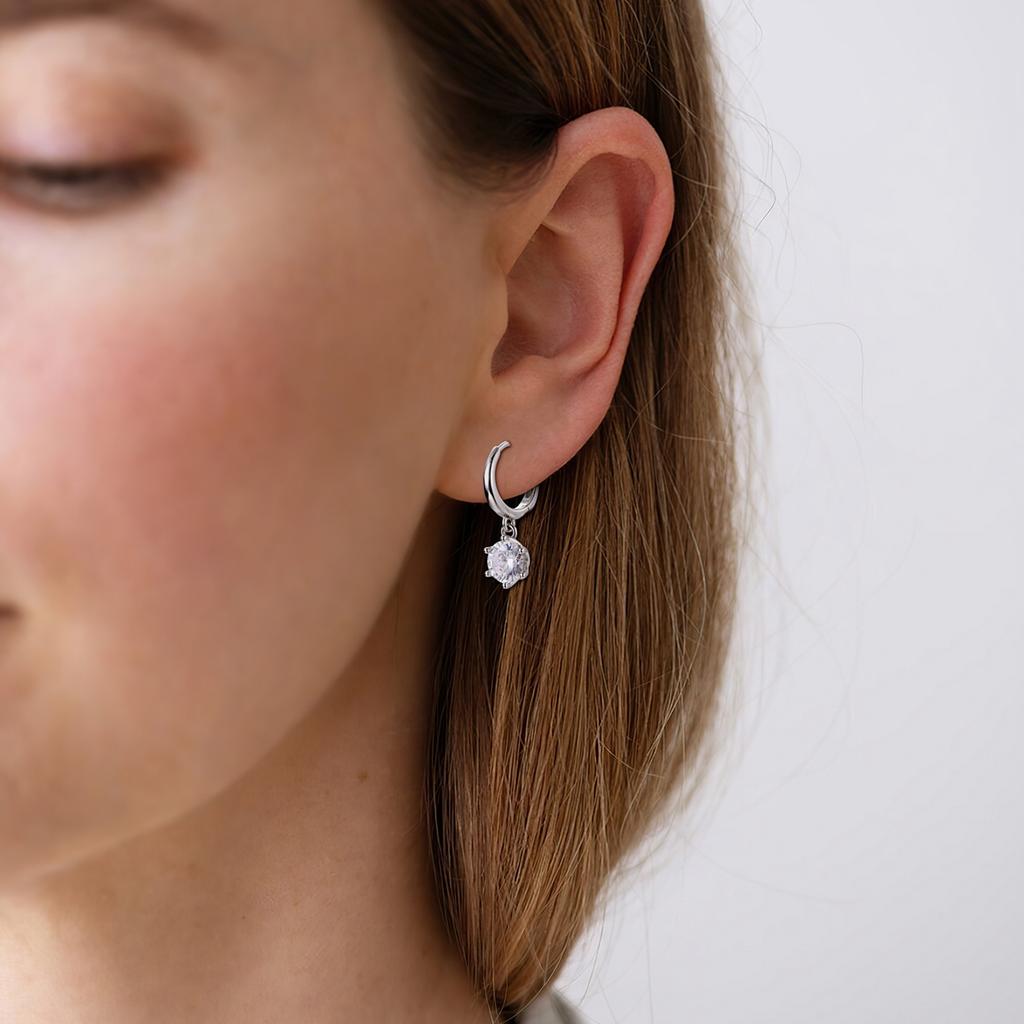 2ct Moissanite Earring 100 copper Orginal Drop Earring Wedding Engagement Bride Jewellery with Certificate for Women