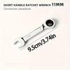 [Reversible Wrench] 6mm-19mm Reversible Combination Wrench | Short Handle Single Wrench, 72 Tooth Ratchet Socket Wrench Nut Maintenance Tool