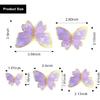 40Pcs Glitter 3D Butterfly Decorations - Golden Birthday Cake Toppers, Rainbow Cupcake Toppers, Wall Stickers for Room Decor