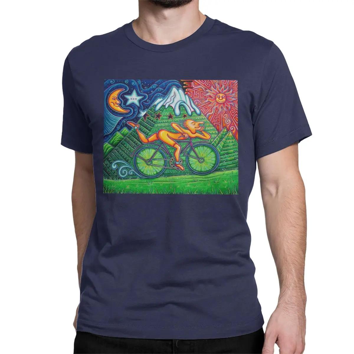 

Bicycle Day Bike LSD Motorcycle T-Shirt Men Women Albert Hofmann Novelty Cotton Tees Round Neck Short Sleeve T Shirts Clothes 4XL