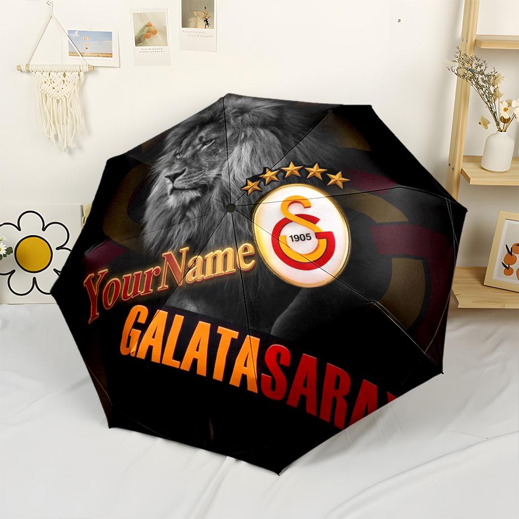 Galatasaray1 Customized Name Umbrella Portable Automatic Umbrella Compact 8-Rib Design Compact Design for Outdoor Daily Use Elegant