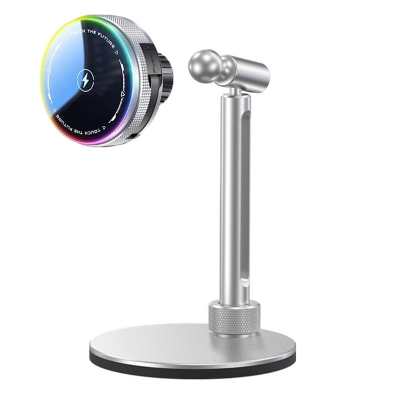 15W Wireless Fast Charging Stand Bracket for Phone 17 16 Aluminum Construction Desktop 360 Degree Rotating Phone Stand