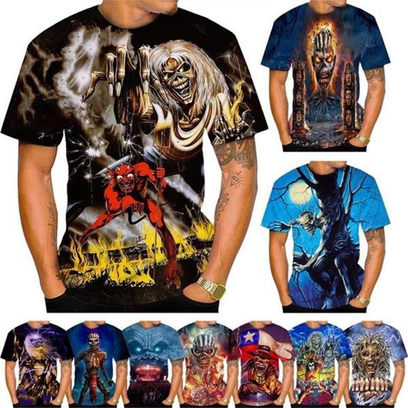 Sommer Mode Nostalgisch 3D Gedruckt Heavy Metal Musik Teufel Cool Mode Personalisiertes T-Shirt