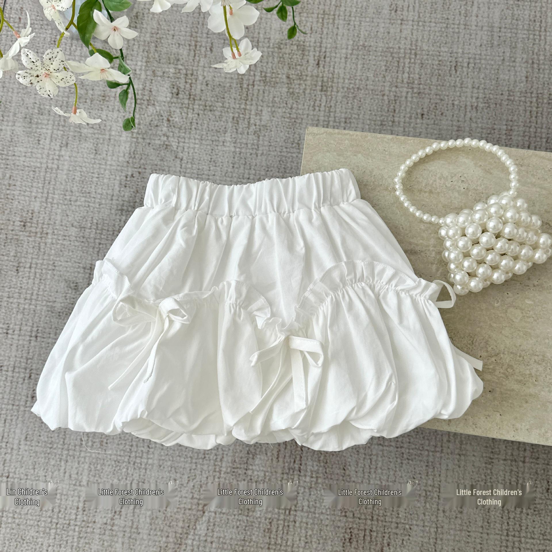 Korean Style Girls  Summer Knit Ballet Skirt Set 110