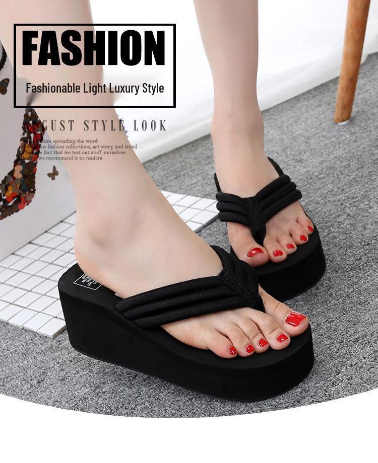 2022 Women's Summer Fashion High Heel Platform Flip Flops - Thick Sole, Non-Slip