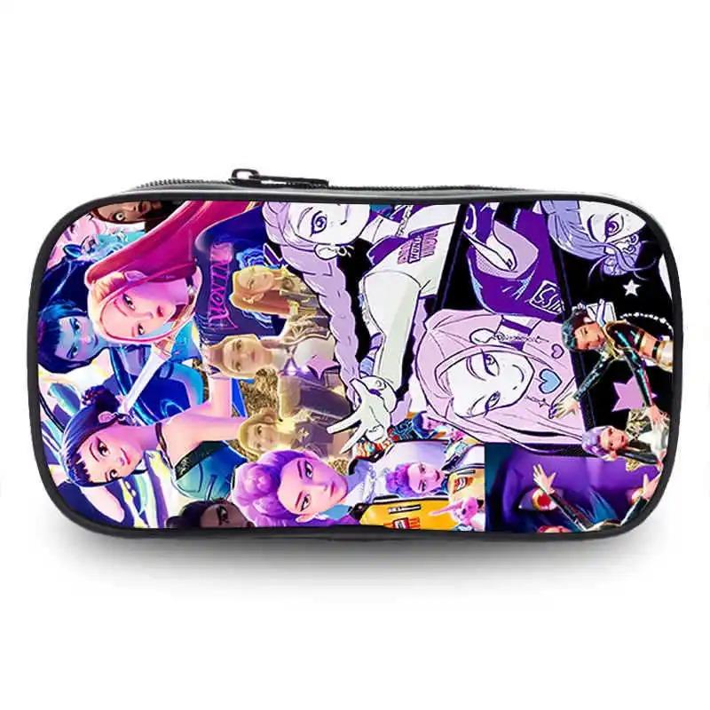 KPop Demon Hunters Pencil Case Anime Print Peripheral Pen Pouch Cartoon Student Stationery Storage Bags Back To School Gifts New