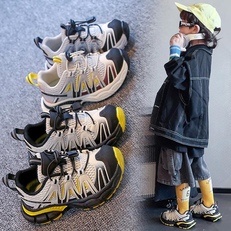 2025 new children's sports shoes spring and autumn boys casual shoes students running shoes dad shoes girls mesh shoes