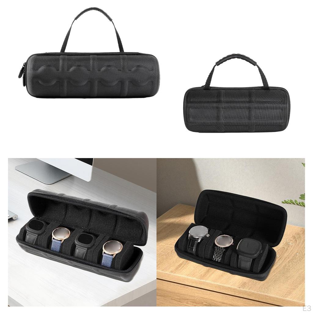 Reise-Uhrenetui mit Reißverschluss, Rollen-Organizer für Herren und Damen, mit Griff