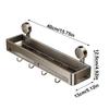 Shower Suction Shelf Shower Shelves Suction Wall Holder Towel Holder Rack With Hooks Storage Organizer Wall Mount Bathroom