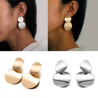Simple Fashion Exaggeration Statement Round Pendant Geometric Drop Earrings Women Jewelry Gifts