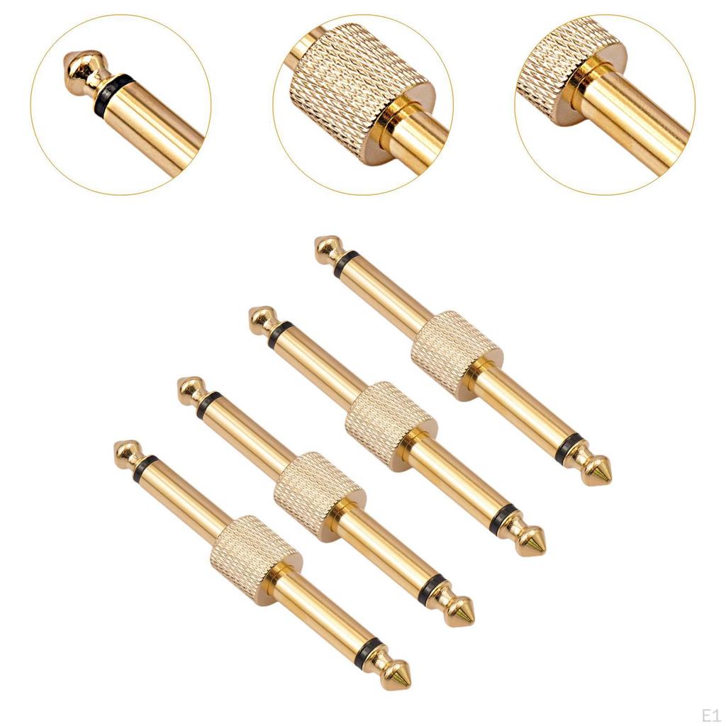 6.35mm Guitar Effects Pedal Plug Connector Lightweight Male To Adapter Straight