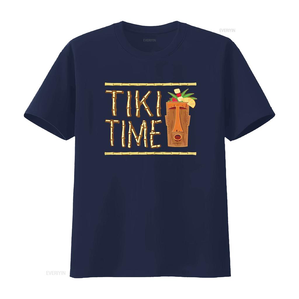 Retro Tiki Bar Design T Shirt vintage Washed Stylish designer clothes Stretched homme Unisex Casual Top For Everyday Wear