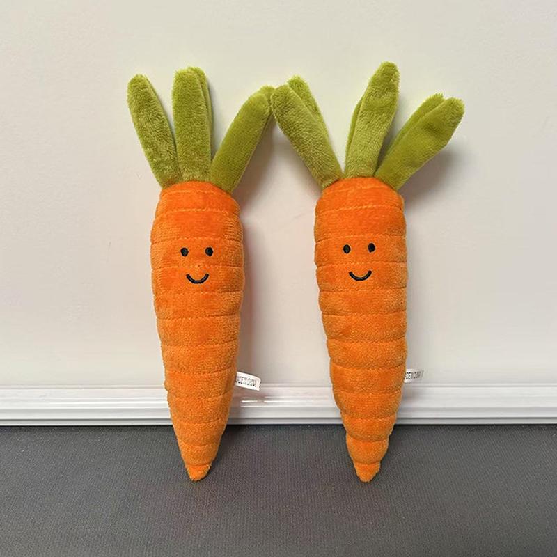 Fun Carrot Plush Toy Keychain Cartoon Vegetable Soft Stuffed Doll Pendant Car Key Ring Backpack Bag Decor Kid Gift