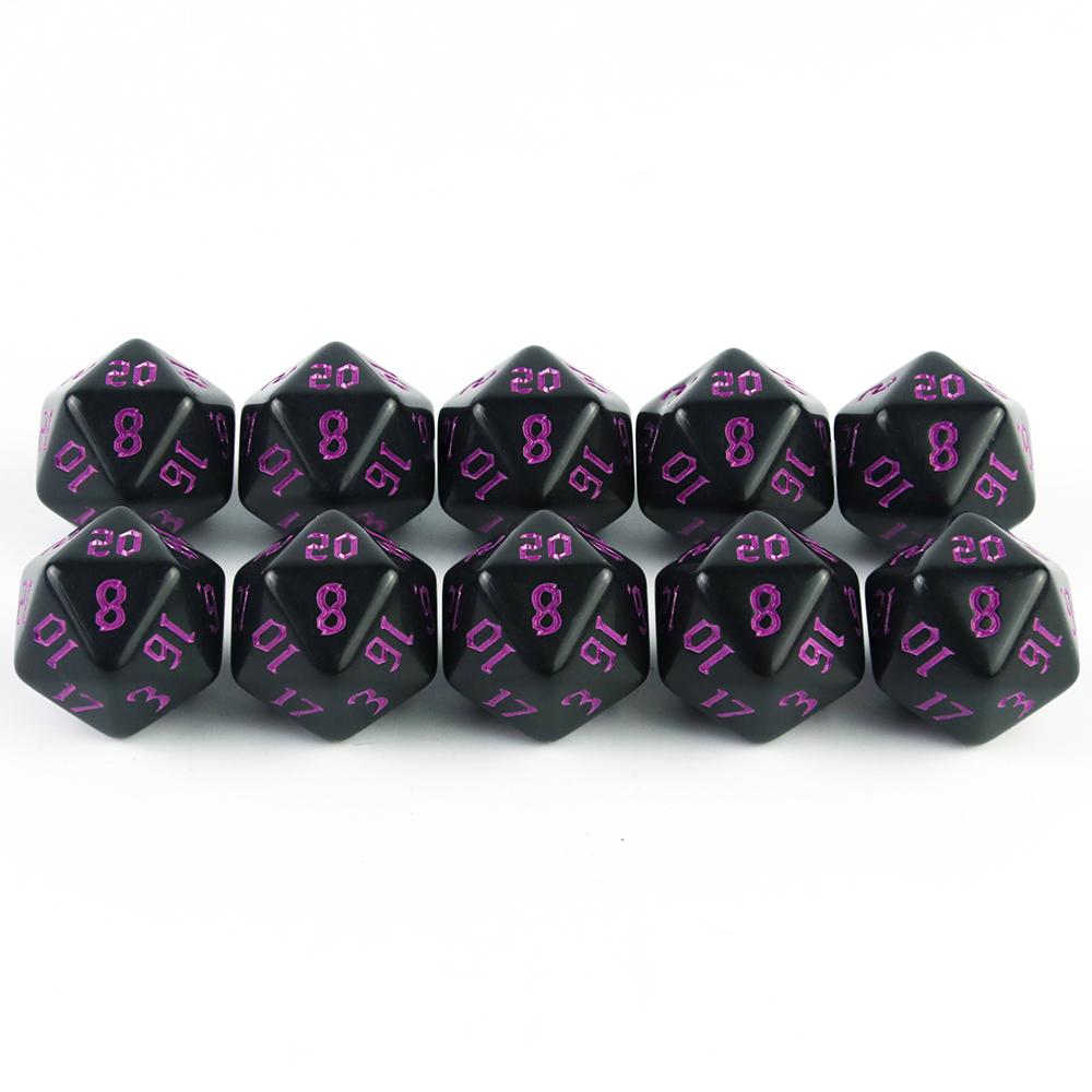 10pcs Opaque Digital Dice Polyhedral D20 Dice Set DND RPG Table Game Dice