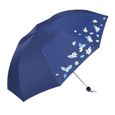 Tiantan Foldable UV Protection Sun and Rain Umbrella - Three-Fold Sunshade for Men, Women, and Students