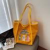 Summer New Tote Bag Shoulder Animation Embroidery Vegetable Basket Bag Women's Large-capacity Shopping Bag