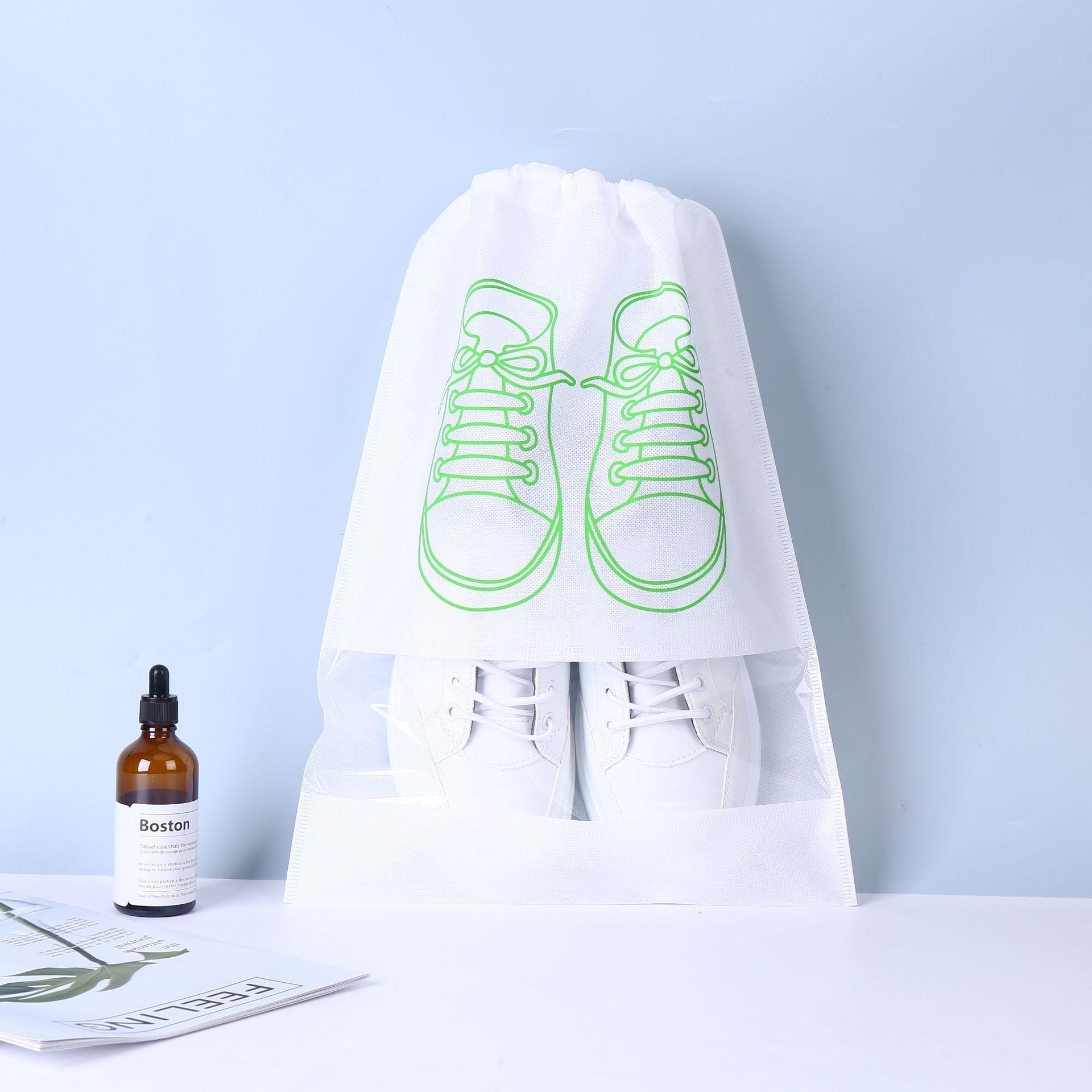 

5 шт. Сумка для зберігання взуття Нетканий дорожній портативний мішок для взуття Шафа Пилонепроникний мішок для зберігання Шнурок Класичний органайзер білий