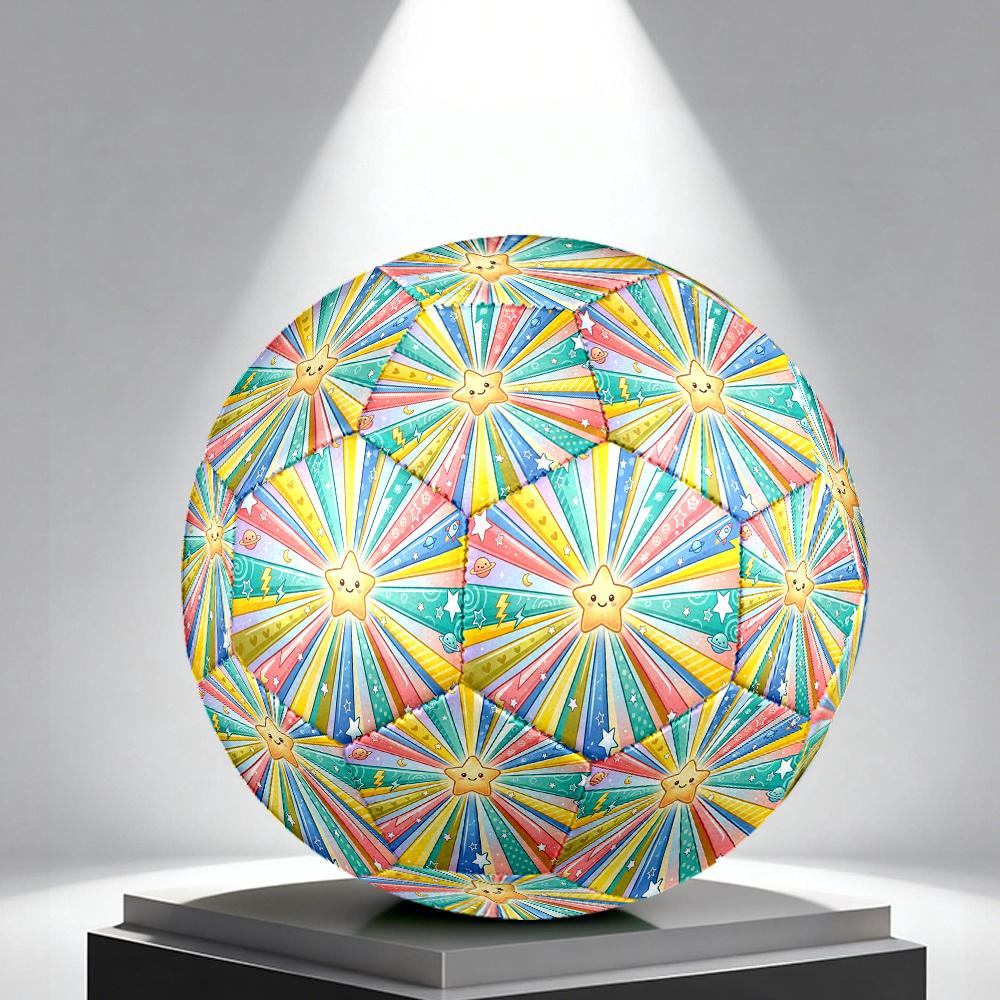 1pc Starburst Fun Themed Soccer Ball, Size 5, Lightweight PVC Material, Outdoor Training Soccer Ball Gift. Q62216