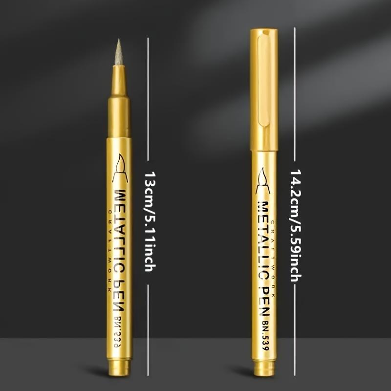 2 Stück Goldene und Silberne Permanentmarker | Wasserdicht, Feine Spitze, Geeignet für Bastelarbeiten, Resin-Kunst und Bürobedarf