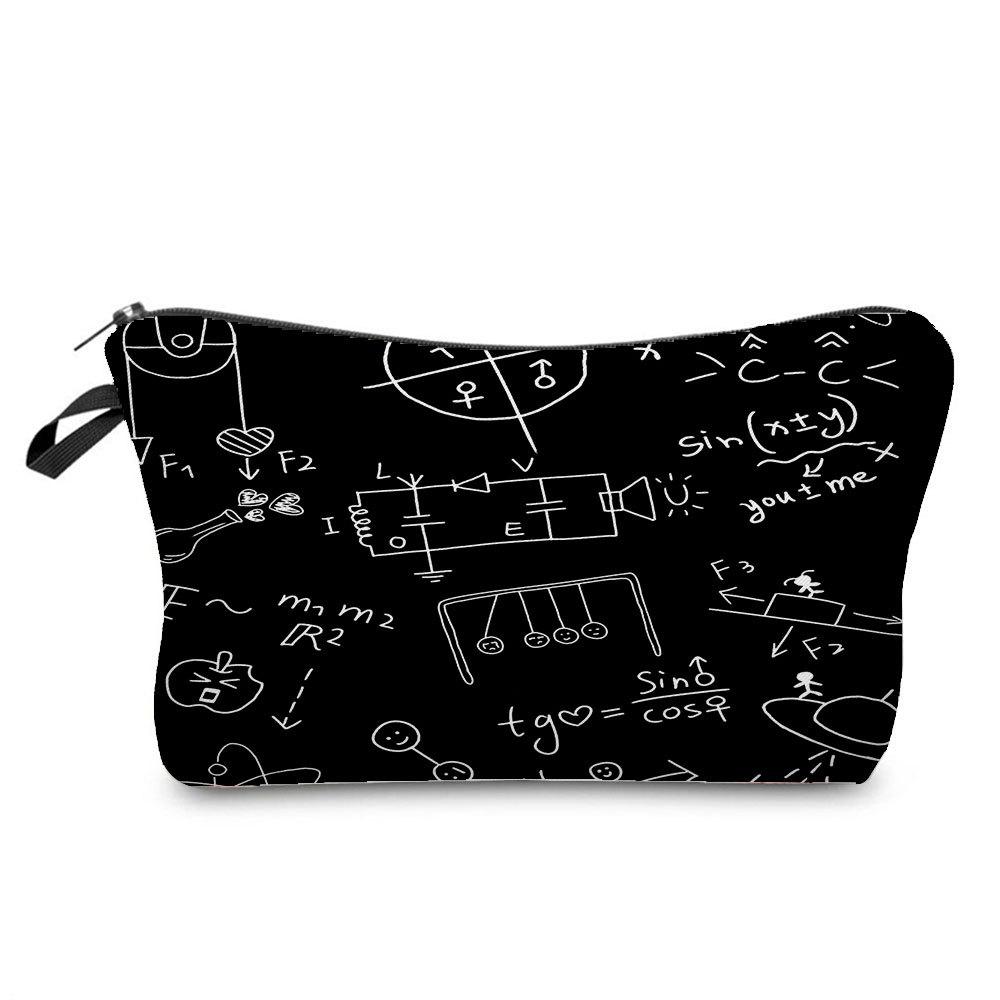 Women Chemical Physics Formulas Print Cosmetic Bag Toiletries Organize Travel Storage Case 6768