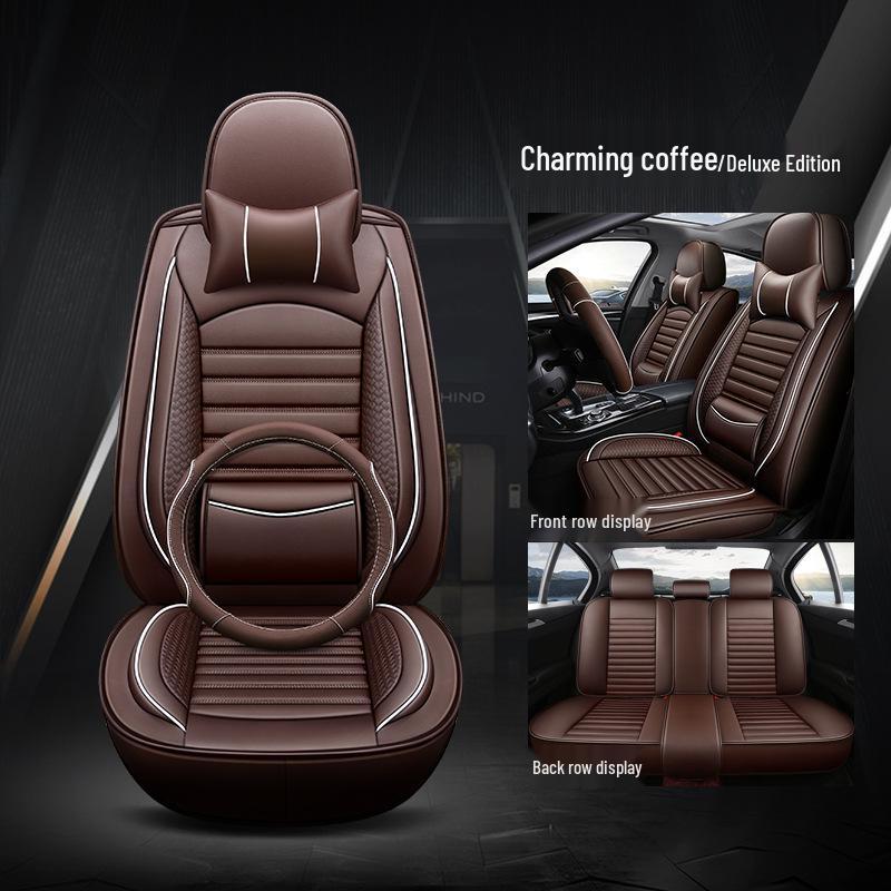 Universal Leather Car Seat Cover - All-Season Full Set Cushion