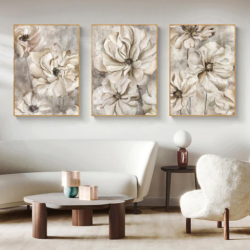 Scandinavian Modern Kapok White Flower Canvas Paintings Nordic Style Prints and Poster Wall Art Pictures for Living Room Home Decor No Frame