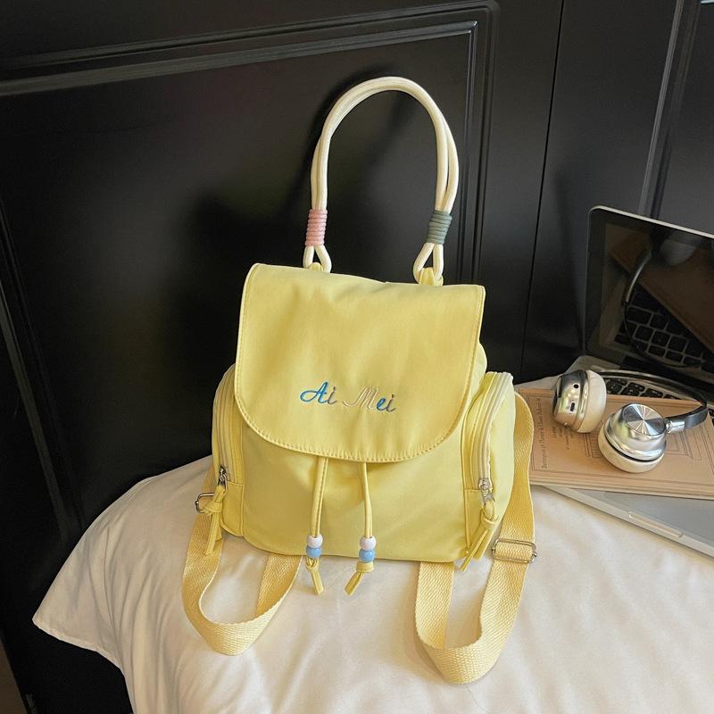 Rucsac ușor stil colegiu pentru femei, nou, broderie cu litere literare, rucsac simplu portabil, la modă