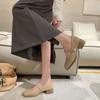2025 spring wear new French Mary Jane women's shoes fashion thick heel single shoes with skirt women's middle heel shoes
