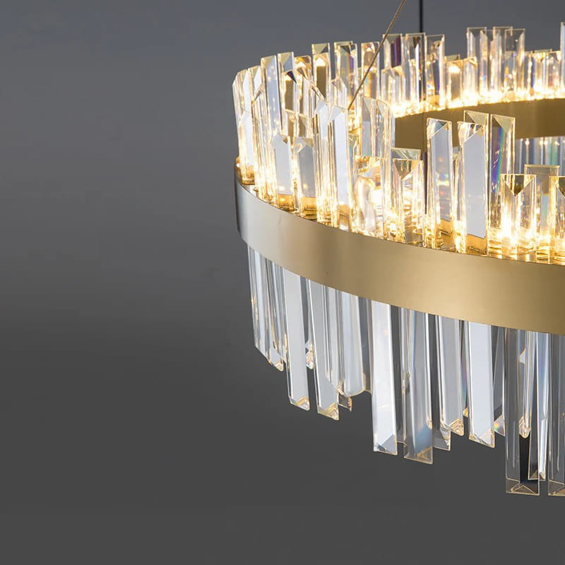 Lux - LED Crystal Chandelier Ring 50cm Brass Gold