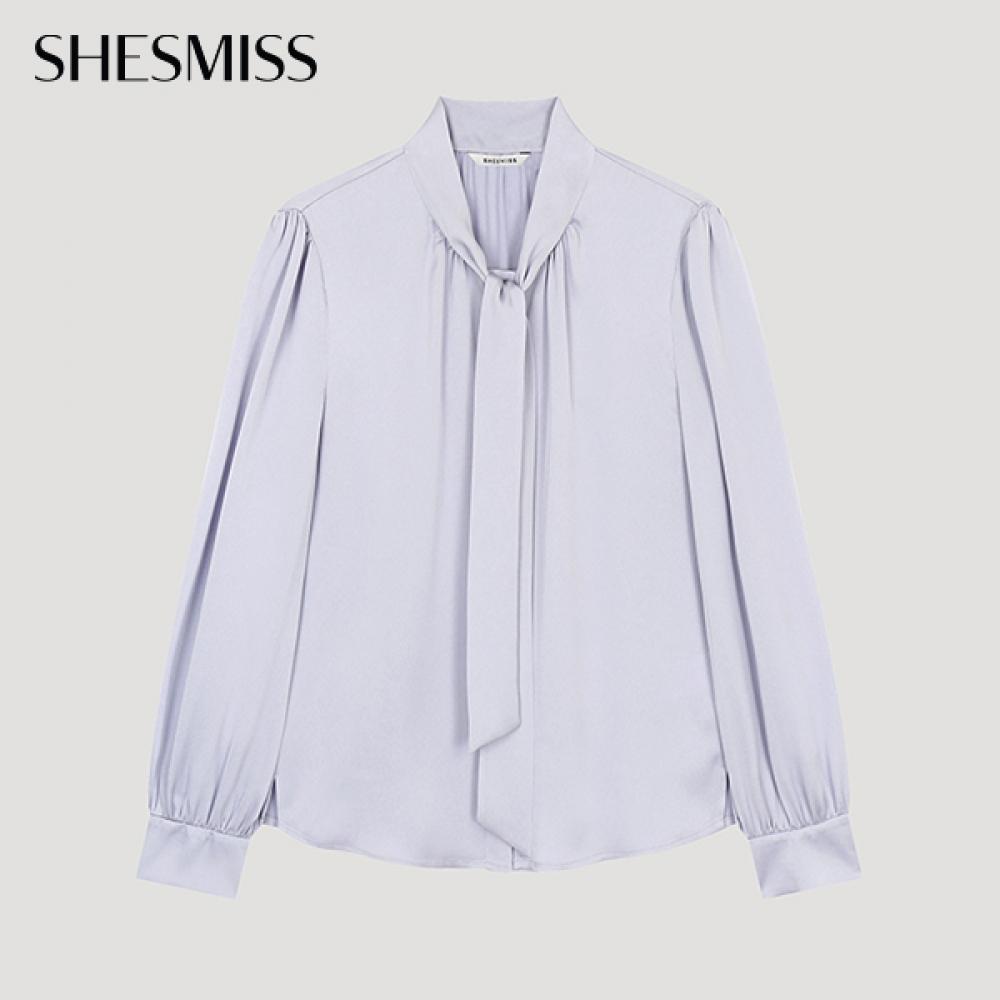 

She S miSS Button Up Tie Neck blouSe Swwblo11020 Lg light gray/66